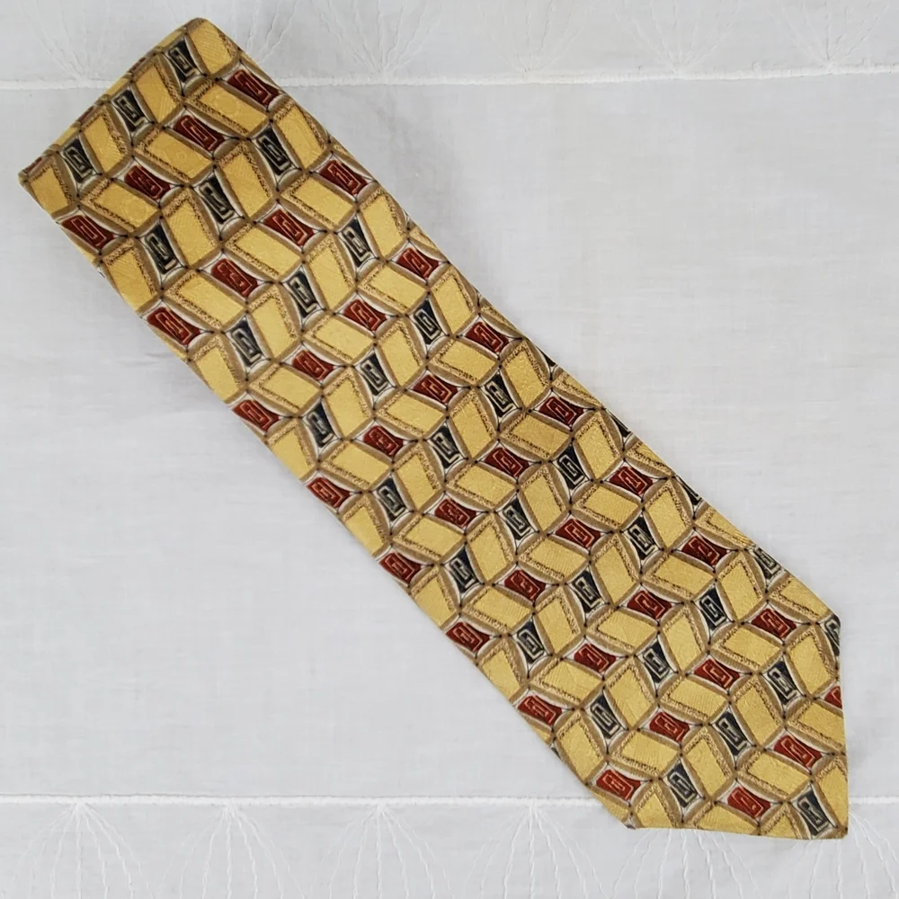 Vintage 70's HALSTON Gold Silk Tie - Picture 5 of 11